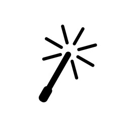 flat design magic wand icon,vector illustration
