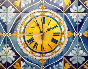 Obraz premium multi-colored majolica clock