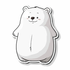 Adorable cartoon polar bear sticker design art illustration element
