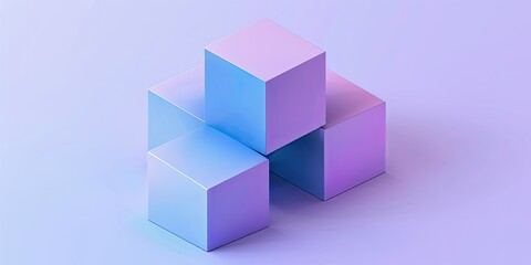 Pastel Colored 3D Cubes Composition