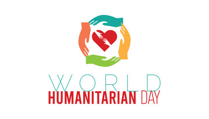 World Humanitarian Day is observed every year on August.banner design template Vector illustration background design.