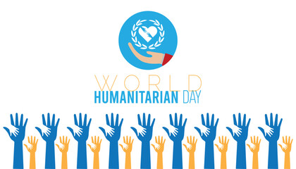 World Humanitarian Day is observed every year on August.banner design template Vector illustration background design.