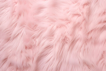 Close-up texture of soft, fluffy pink faux fur. The fibers are arranged in a random, swirling pattern, creating a warm and inviting look.