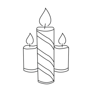 recommend clip art: Candle line art vector drawing