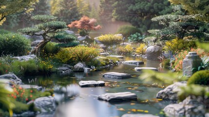 A serene and peaceful scene of a river surrounded by trees and rocks