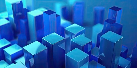 Fototapeta premium Modern Blue Cube Structure Design
