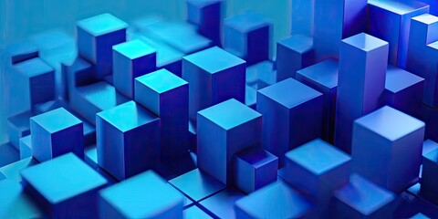 Obraz premium Modern Blue Cube Structure Design