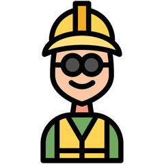 engineer filled line icon