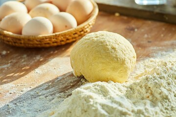 Step-by-step cooking process. The finished dough after kneading is about flour.