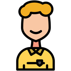 soccer player filled line icon