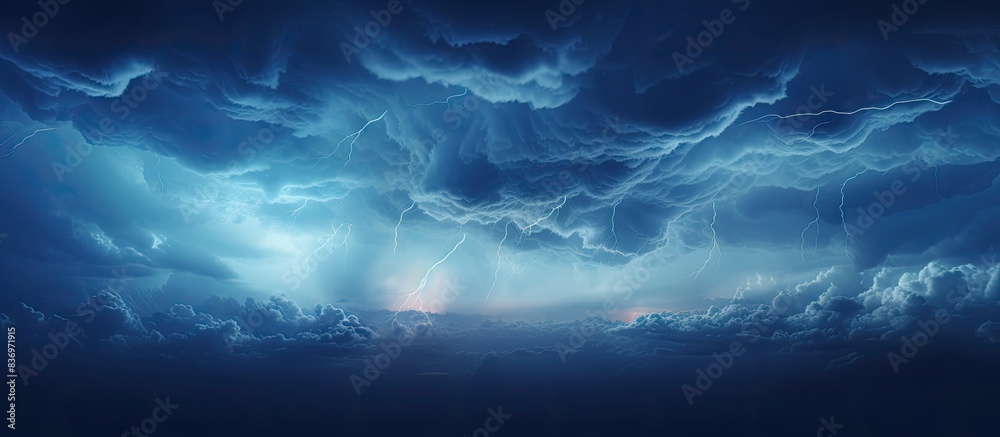 Leinwandbilder Soft focus storm clouds create a dramatic atmosphere in the image, leaving room for additional elements or text within the copy space image.