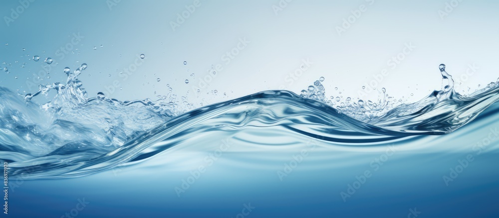 Poster Flowing water on a slanted surface creates a serene and dynamic display with copy space image.
