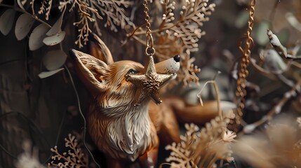 Naklejka premium a dog is looking up at a toy Generative AI illustrations