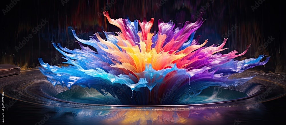 Aufkleber A fountain with vibrant color flow, creating a mesmerizing display around the copy space image.