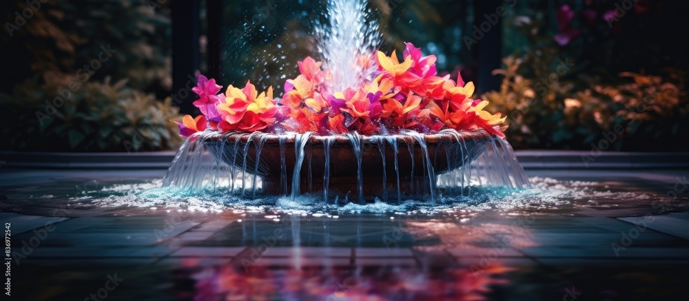 Aufkleber A fountain with vibrant color flow, creating a mesmerizing display around the copy space image.