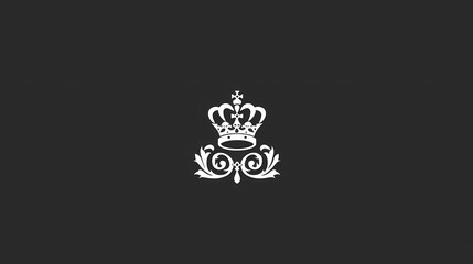 Obraz premium a logo black and white image of a crown, Generative AI illustrations.