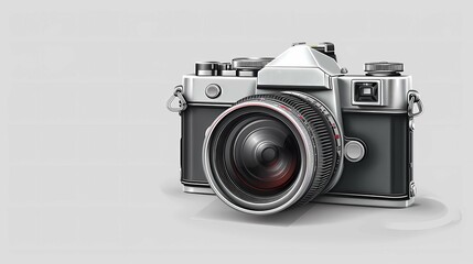 Fototapeta premium A retro camera with lens, Generative AI illustrations. 