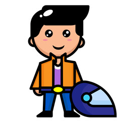 
illustration of a racer with a helmet