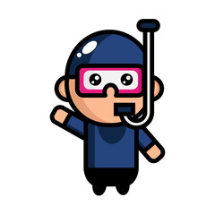 
illustration of a diver