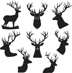 set of deer silhouettes