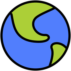 earth filled line icon
