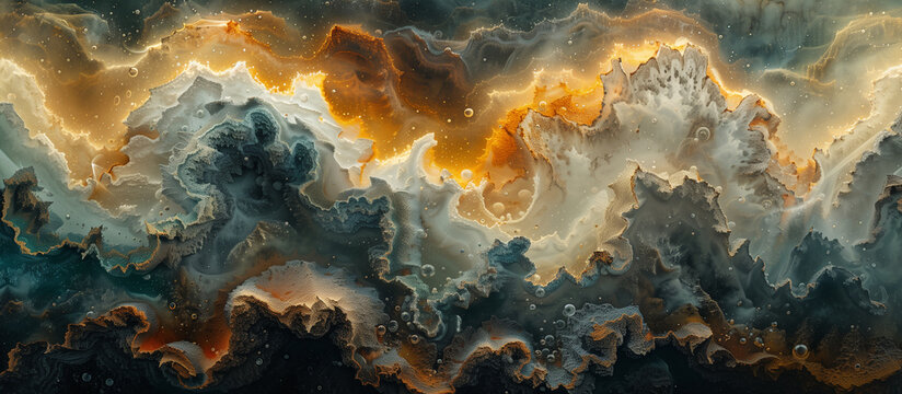 An explosion and collage of different natural Earth textures mixed in beautiful abstract background, 4K