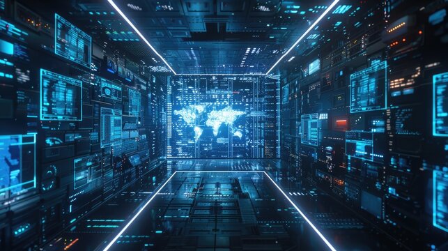 A dark room with a world map on the wall, great for travel or adventure themed projects