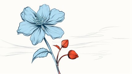 A drawing of a simple flower, sketch