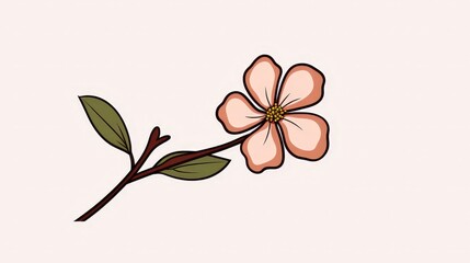 A drawing of a simple flower