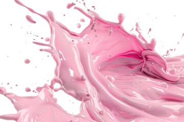 Fototapeta premium Pink liquid splashing on a white surface