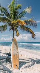 summer tropical beach background with surf