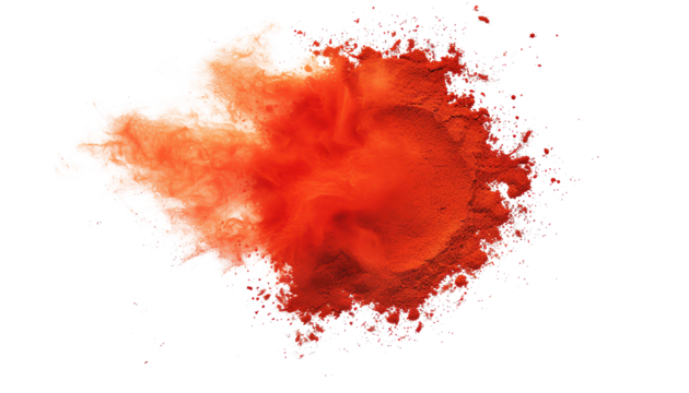 Create an abstract painting using red powder