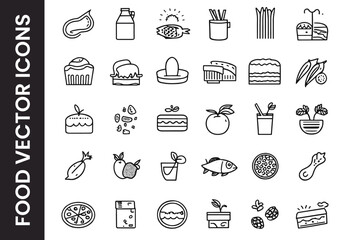 Food Icons Set Vector Design 