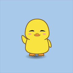  cute baby duck vector design illustration line art. Eps 10
