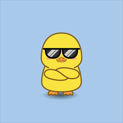  cute baby duck vector design illustration line art. Eps 10