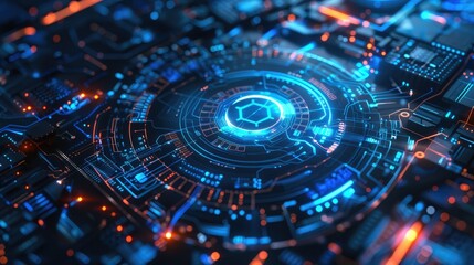 Fototapeta premium AI technology and Future Backgrounds