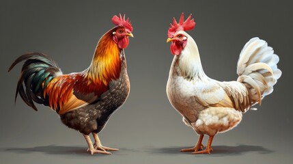 Fototapeta premium Chickens Standing Together