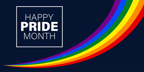 Happy pride month.Celebrate lgbt pride month with colorful rainbow pride background for banner, greeting card, poster, web banner, social media	