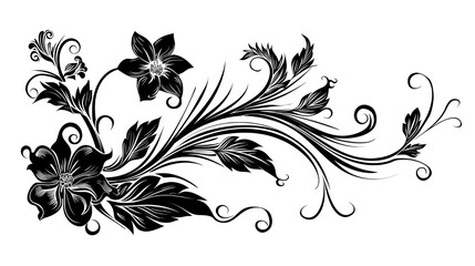 black and white floral background