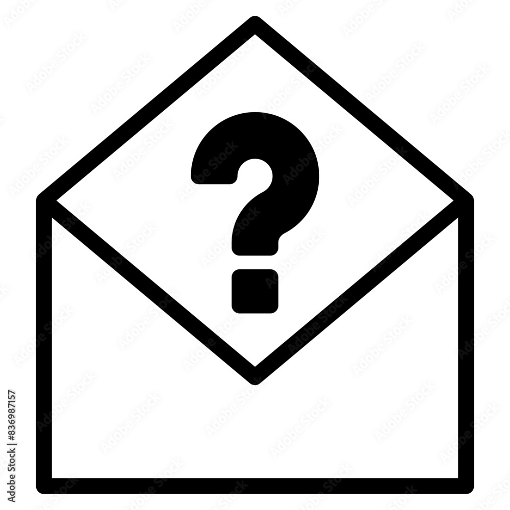 Sticker mail with question mark icon