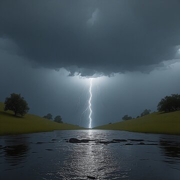 Gewitter und Blitz. Generative AI Technologie