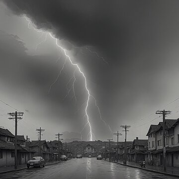 Gewitter und Blitz. Generative AI Technologie