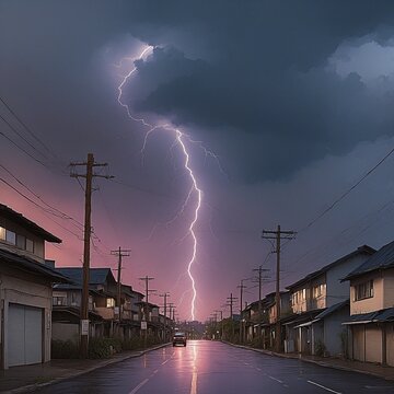 Gewitter und Blitz. Generative AI Technologie