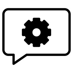 tech support, chat with gear icon