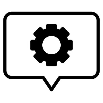 recommend clip art: tech support, chat with gear icon