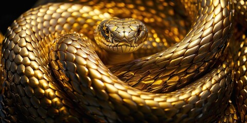 Obraz premium Intricate Gold Chain Macro Photography