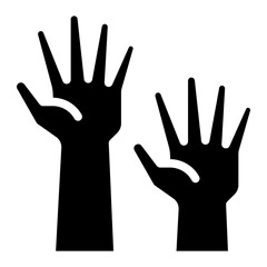 Obraz premium Human Hands Raising Up vector icon