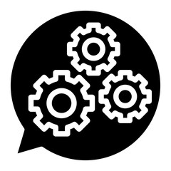 tech support, chat with gear icon