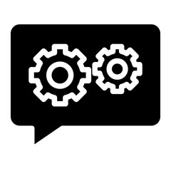 tech support, chat with gear icon