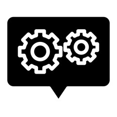 tech support, chat with gear icon